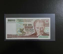7.EMİSYON NADİR A SERİSİ 100.000 LİRA ÇİL KONDİSYONDA