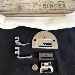 1960 Amerika, SINGER Orijinal Dikiş Makinesi Metal Kutu ve Aksesuarları