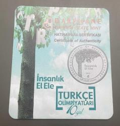 2012 - Türkçe Olimpiyatları Gümüş Hatıra Para Sertifikası (Sadece Sertifika)