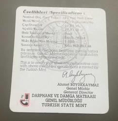 2008 - Kaşgarlı Mahmut Gümüş Hatıra Para Sertifikası (Sadece Sertifika)