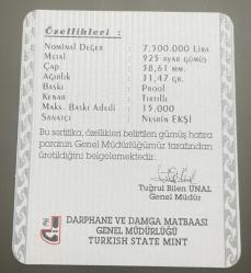 2000 - Türkiye'nin Avrupa Birliği (AB) Aday Üyeliği Gümüş Hatıra Para Sertifikası (Sadece Sertifika)