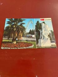 Egenin incisi İzmir fuardan iki görünüş keskin color   kartpostalı 15.5x10.5 ebatında