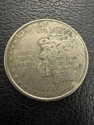 ABD ¼ Dolar , 2000 New Hampshire Eyalet Bölgesi Darphane işareti 