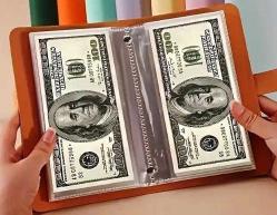 100 Adet Para Kapasiteli Nakit Saklama Defteri (50 sayfa çift cepli) (Renk Siyah)