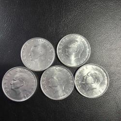 1987 YILI MADENİ 25 TÜRK LİRASI 5 ADET  ÇİL ( ALÜMİNYUM ) TCM 0306