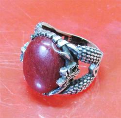 ViNTaGe  AKİK TaŞLı GÜMÜŞ ERKEK YüZüĞü....925 Ayar