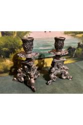 12,5 cm boylarında bir çift Avrupa pirinç şamdan