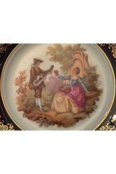 Fransız Limoges porselen dekor duvar tabagi 18,5 cm çapında