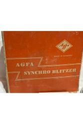 agfa synchro blitzer - yelpaze flaş ve lambaları kutusunda