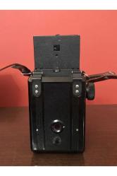 lubitel 2 antika fotoğraf makinesi - deri kılıfında