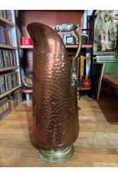 Porselen kulplu bakır kömür kovası 45 cm boyunda