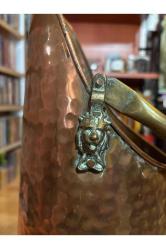 Porselen kulplu bakır kömür kovası 45 cm boyunda