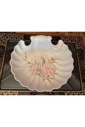 Limoges 27 cm çapında el boyaması porselen sunumluk
