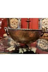 Avrupa dövme bakır sunumluk 23 cm çapında 12 cm yüksekliğinde