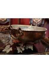 Avrupa dövme bakır sunumluk 23 cm çapında 12 cm yüksekliğinde