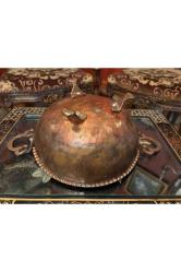 Avrupa dövme bakır sunumluk 23 cm çapında 12 cm yüksekliğinde