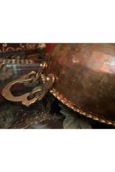 Avrupa dövme bakır sunumluk 23 cm çapında 12 cm yüksekliğinde