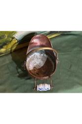 Kömür kovası şeklinde küçük boy bakır ve pirinçten avrupa obje - 21 cm x 15 cm x 19 cm ölçülerinde