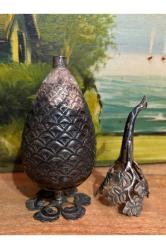 Osmanlı dönemi tuğralı gümüş gülabdan 19 cm boyunda 222 gram ağırlığında