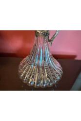 1960's fransız Ördek başlı gümüş kaplama kristal karaf 24 cm boyunda
