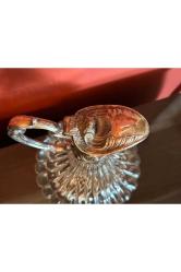 1960's fransız Ördek başlı gümüş kaplama kristal karaf 24 cm boyunda