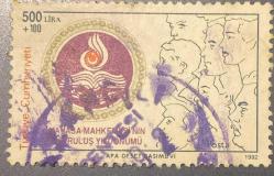 Türk Pulu - Turkish Stamp - Postadan Geçmiş Pul Filateli  - DAMGALI - ANAYASA MAHKEMESİ'NİN KURULUŞ YILDÖNÜMÜ TEMALI PUL 1992 , 500+100 LİRA - TÜRKİYE CUMHURİYETİ, NOSTALJİK DOĞUM GÜNÜ HEDİYESİ