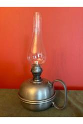 antika Fransız  zin (kurşun) gaz lambası 29 cm boyunda