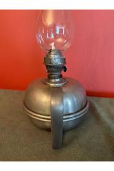 antika Fransız  zin (kurşun) gaz lambası 29 cm boyunda