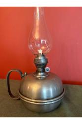 antika Fransız  zin (kurşun) gaz lambası 29 cm boyunda