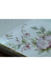 limoges rehausse main el boyama sunumluk şekerlik kase - 17,5 cm 11 cm x 3 cm ölçülerinde
