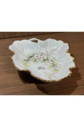 limoges rehausse main el boyama sunumluk şekerlik kase - 15,5 cm 13,5 cm x 3 cm ölçülerinde