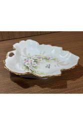 limoges rehausse main el boyama sunumluk şekerlik kase - 15,5 cm 13,5 cm x 3 cm ölçülerinde