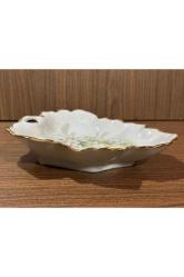 limoges rehausse main el boyama sunumluk şekerlik kase - 15,5 cm 13,5 cm x 3 cm ölçülerinde