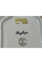 limoges rehausse main el boyama sunumluk şekerlik kase - 15,5 cm 13,5 cm x 3 cm ölçülerinde