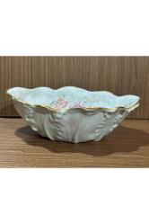 limoges rehausse main el boyama sunumluk şekerlik kase - 19 cm x 12 cm x 6 cm ölçülerinde