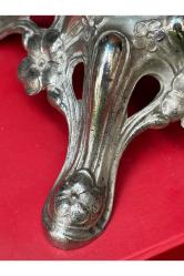 antika Fransız pirinç ve mermer gaz lambası 55 cm boyunda