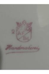 alman kahla porselen el boyama çay kahve fincanı trio