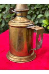 Fransız pirinç antika gaz lambası 26 cm boyunda