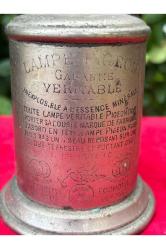 Fransız pirinç antika gaz lambası 26 cm boyunda