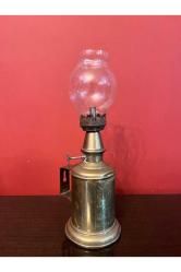 Fransız pirinç gaz lambası 24 cm boyunda