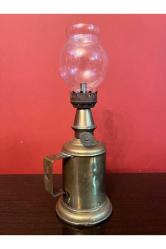 Fransız pirinç gaz lambası 24 cm boyunda