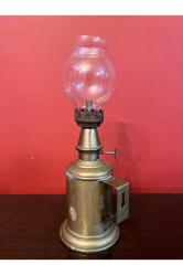 Fransız pirinç gaz lambası 24 cm boyunda