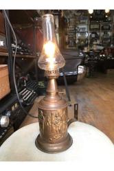 Fransız pirinç gaz lambasından abajur 30 cm boyunda