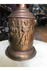 Fransız pirinç gaz lambasından abajur 30 cm boyunda