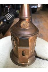 Fransız pirinç gaz lambasından abajur 30 cm boyunda