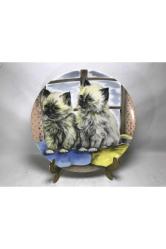 alman kaiser kedi resimli duvar tabağı 20 cm çapında