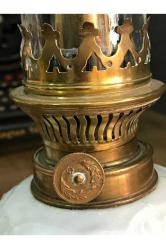 40 Cm Boyunda Fransız Gofreli Porselen Gaz Lambası