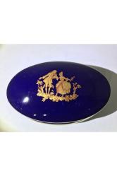 12 Cm Boyunda Fransız Limoges Kobalt Mavisi Bonboniyer