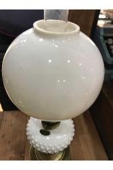 Opalin Camlı Fransız Gaz Lambası 39 Cm Yüksekliğinde