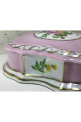 Fransız Limoges El Boyama Bonboniyer 11 Cm 11 Cm 3,5 Cm